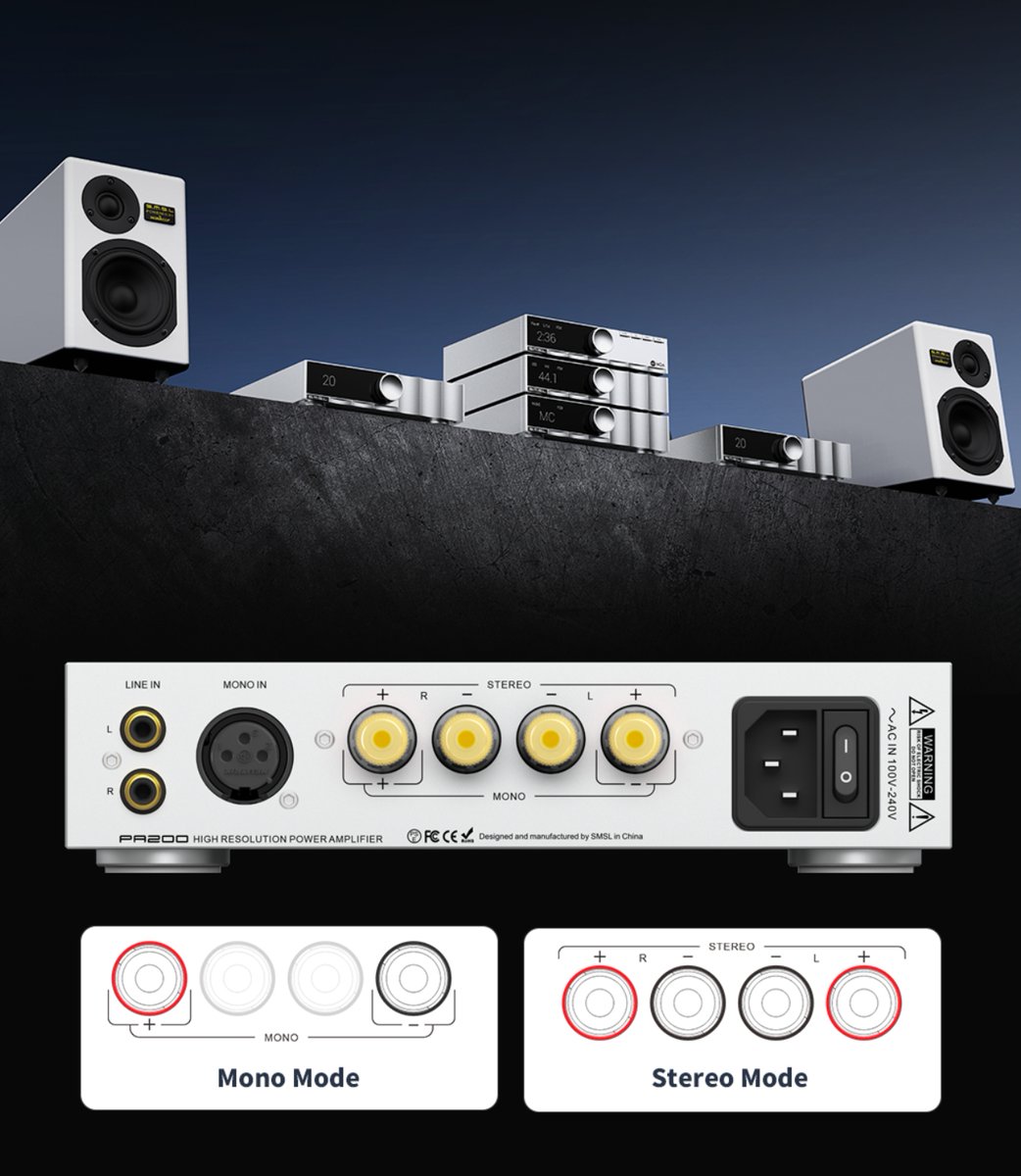 smsl PA200 パワーアンプ 本日限定 GaNパワーアンプ―「PA200」 ✓新型のGaNパワートランジスタが採用され