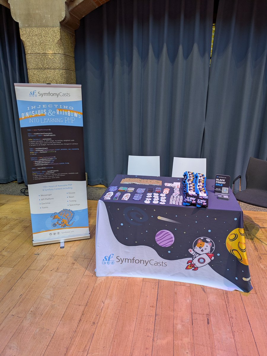 SymfonyCasts's tweet image. Let&apos;s gooo #SymfonyCon Amsterdam! Come by our booth to grab some socks 🧦 and swag!