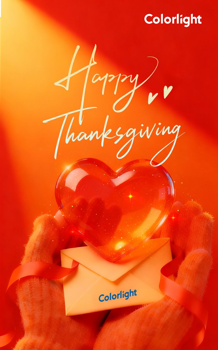 colorlightcloud's tweet image. Happy Thanksgiving！💌💌💌

We thank every user for your trust and companionship. Wherever you are, Colorlight Cloud Tech Ltd remains committed to providing you with peace of mind and reliable #LED control solutions.

#Colorlight #Thanksgivingday #HappyThanksgiving #LEDSolutions