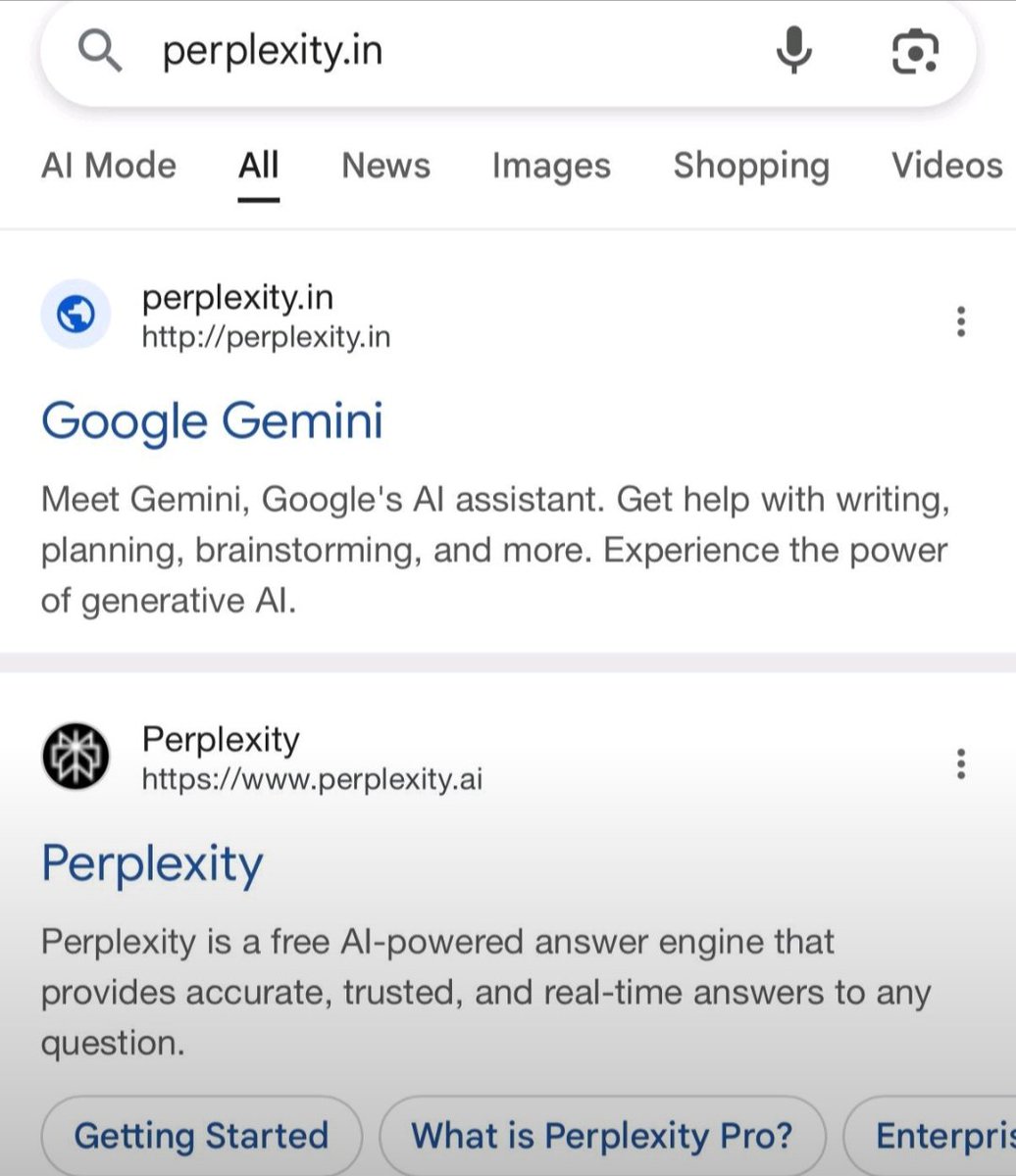 OpenHiteshAI's tweet image. Never repeat the mistake @AskPerplexity made.
It&apos;s crazy that @Google picked up the .in domain of Perplexity and now redirecting to Google @GeminiApp

Always secure your domain early leave them open and you&apos;ll only regret it later.

#perplexity #Google #Gemini @grok