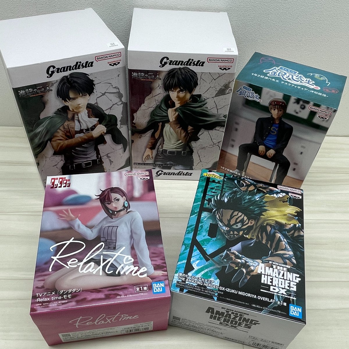 m_t_amuse's tweet image. 万代書店高崎店 フィギュア入荷情報③

✅ #進撃の巨人 
- #エレン・イェーガー / #リヴァイ -

✅3年Z組 #銀八先生 - #沖田総悟  -

✅ #僕のヒーローアカデミア  THE AMAZING HEROES-DX- #緑谷出久 

✅ #ダンダダン  -Relax time- #モモ  

只今絶賛稼働中です‼✨
#万代高崎