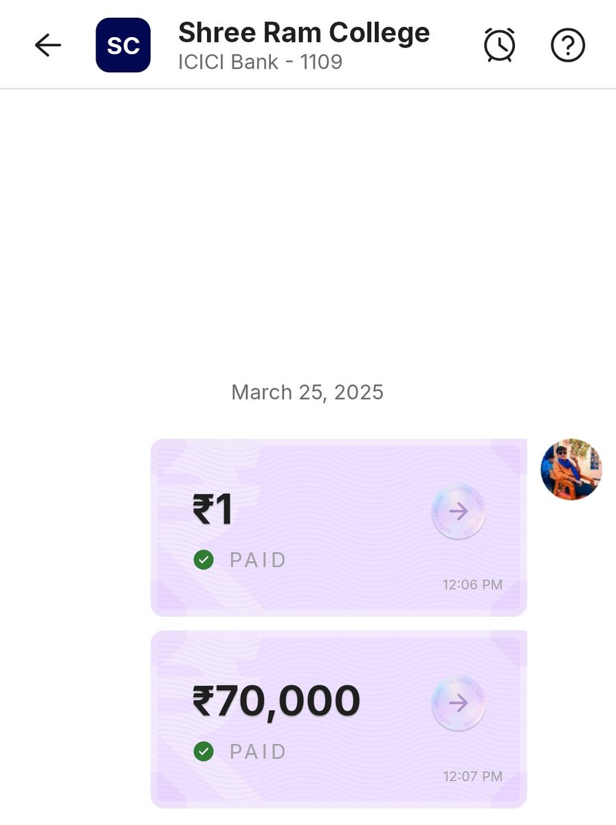 sachinjonwalASP's tweet image. Shree ram college of nursing में 3rd year की फीस 25/03/2025 को जमा की जाती है लेकिन principal ना होने के कारण मुझे फीस रसीद नहीं दी जाती है कुछ समय बाद में फिर जाता हुं तो मुझे फीस रसीद 17/07/25 की दी जाती है  अब समस्या यह है कि समाज कल्याण विभाग इसे मान्य नहीं कर रहा है क्या करे