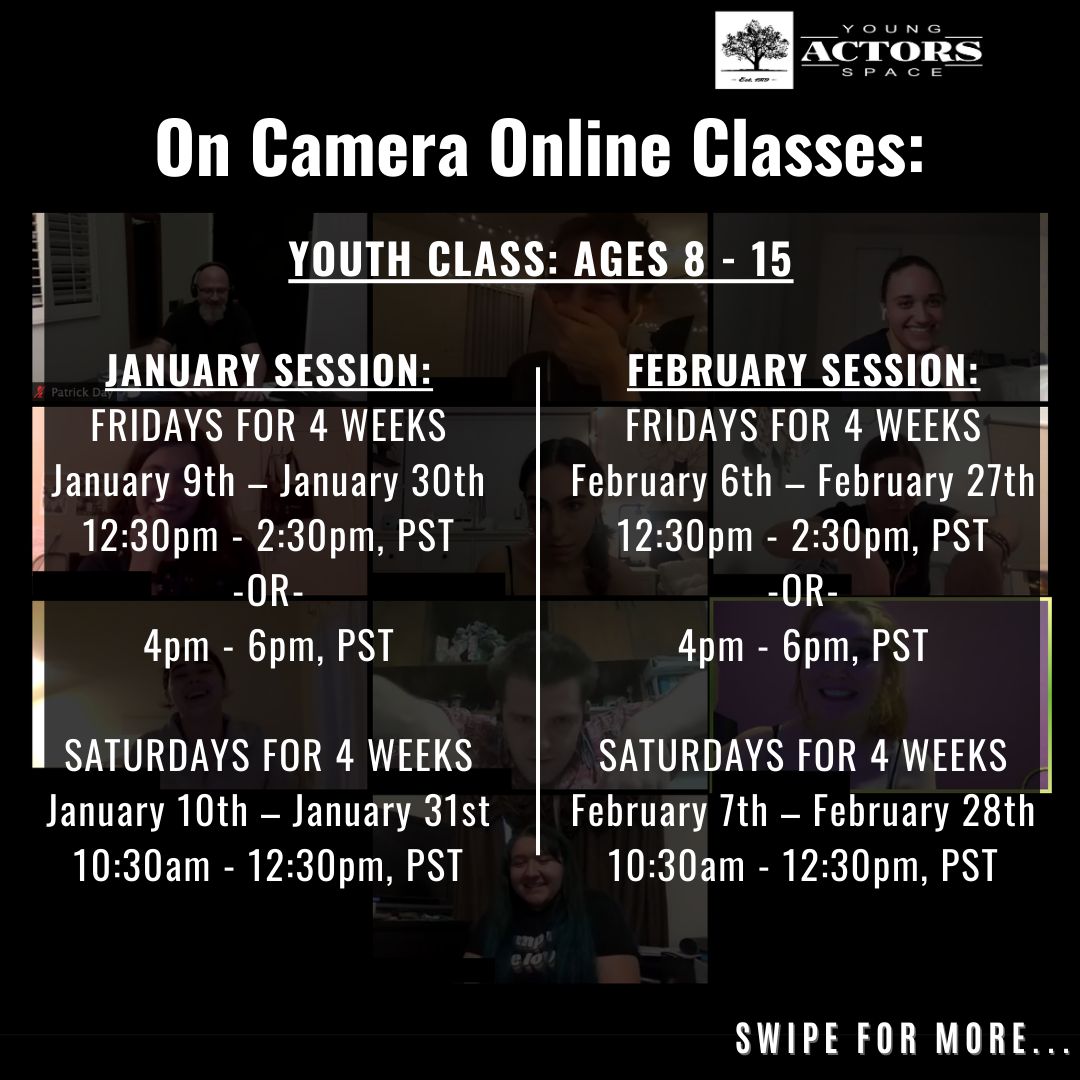 YoungActorsSpc's tweet image. Registration for our Winter 2026 Acting Classes is open! Join our expert instructors as we explore the joys of acting with improvisation, scene study, and on-camera technique. 

#actor #childactor #actingclass #improv #scenestudy #oncamera #relaxlistenreact #yas #youngactorsspace