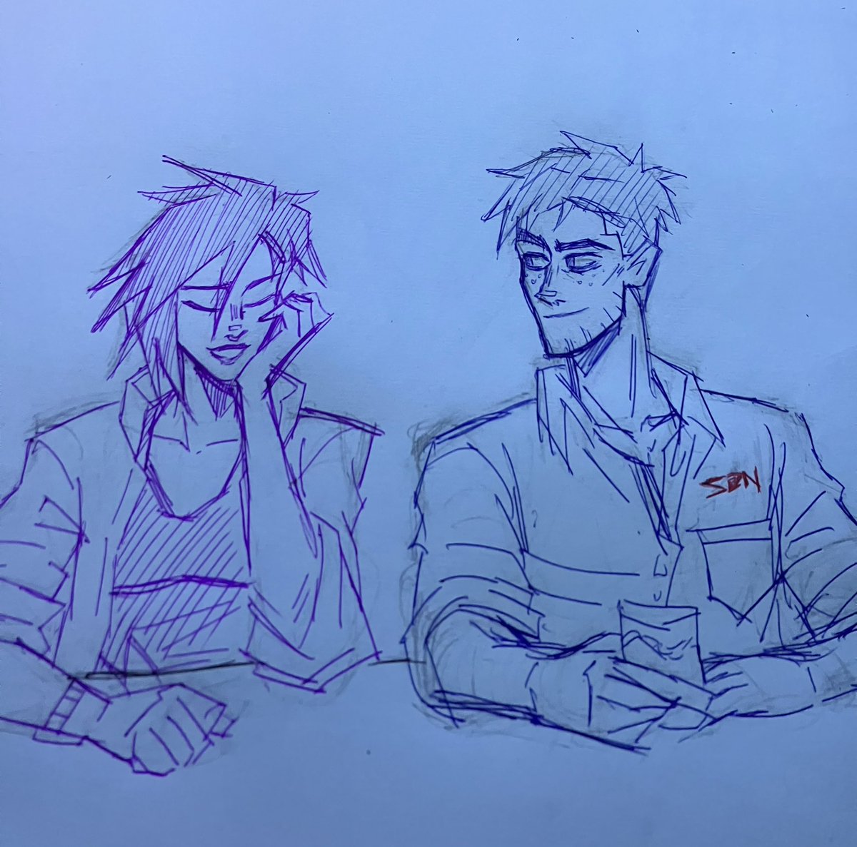 synthy_guy's tweet image. I kinda suck at drawing robert still but heres a few more pen things 
#invisimech #dispatch #sketches #digitalart