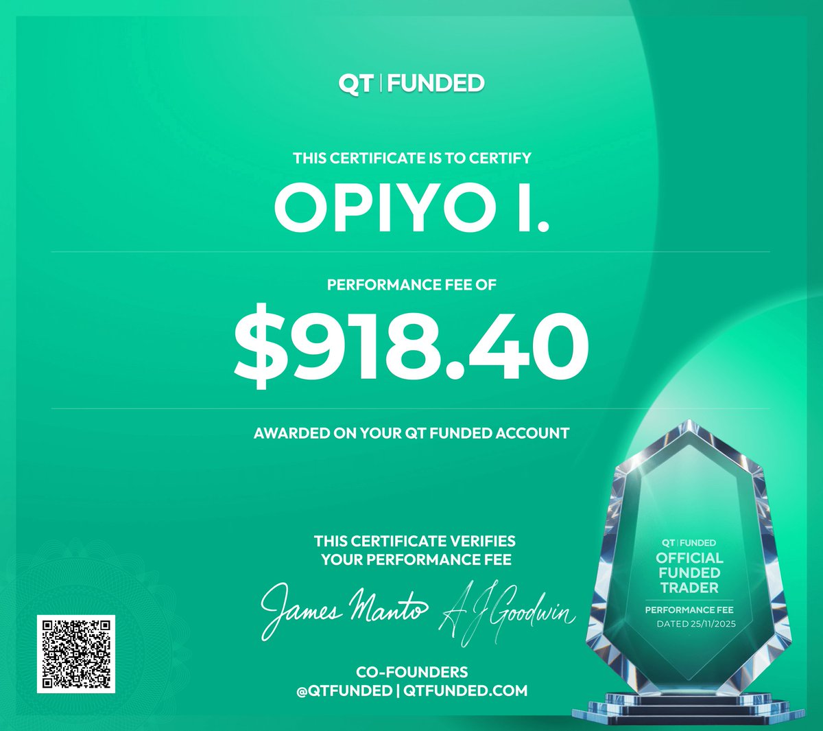 My third payout with <a href="/QtFunded/">QT FUNDED</a> just landed. Thankyou very much <a href="/QtFunded/">QT FUNDED</a>