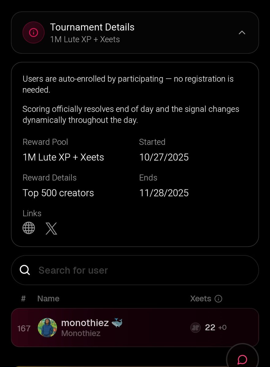 The <a href="/lute/">LUTE</a> x <a href="/xeetdotai/">xeet</a> campaign is ending Tomorrow..

Don't forget to connect your wallet for rewards.

Retweet to remind others 

glute
