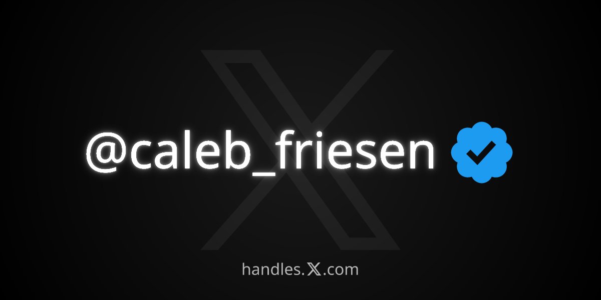 I am @caleb_friesen2 no more!

Thanks <a href="/XHandles/">Handle Marketplace</a> you the best 🤍