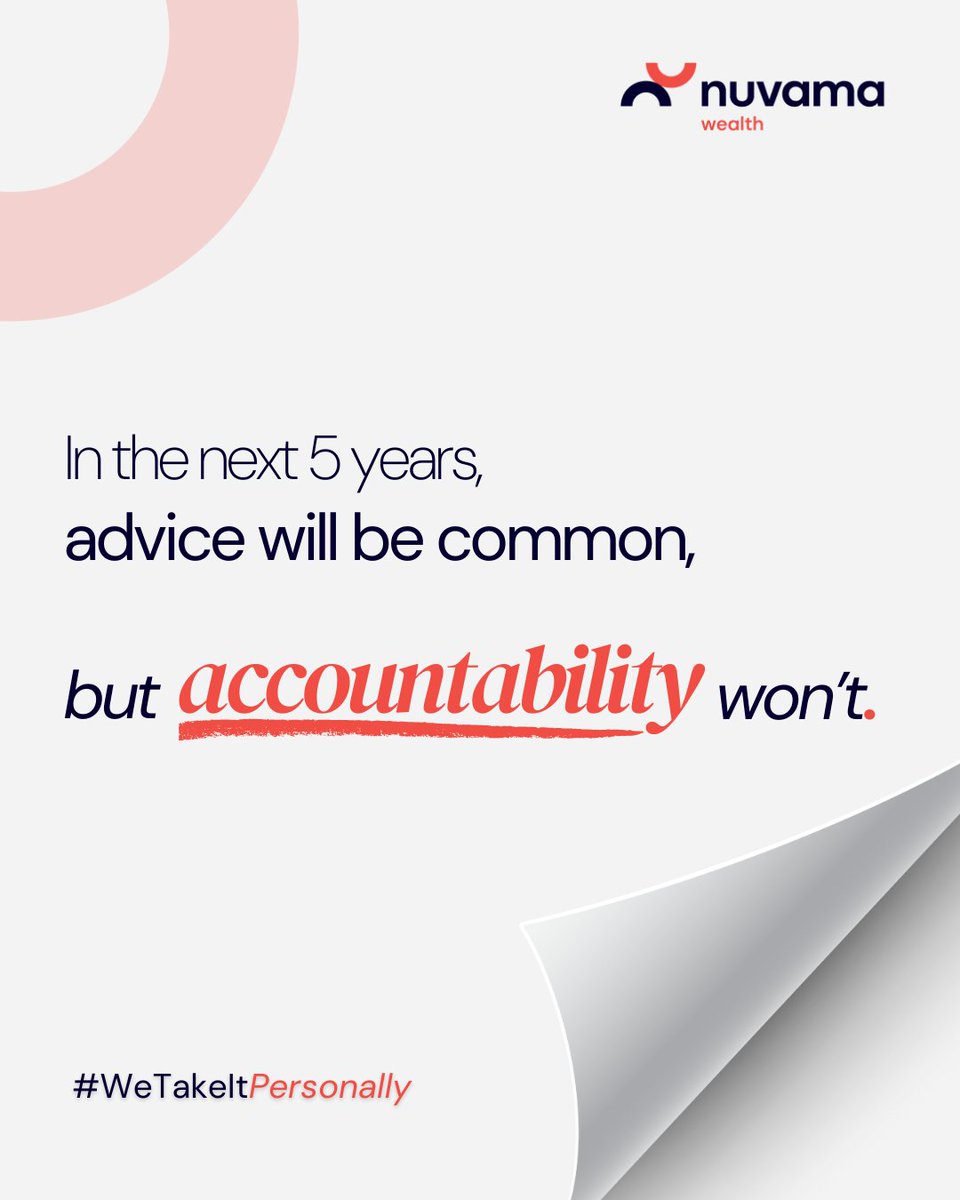 Nuvama_Wealth's tweet image. Advice is easy to give, staying accountable for outcomes isn’t.​

At Nuvama Wealth, we don’t just recommend; we take responsibility, follow through, and stay invested in your goals every step of the way.
​.
.
#NuvamaWealth #WeTakeItPersonally #ClientFirst #WealthManagement