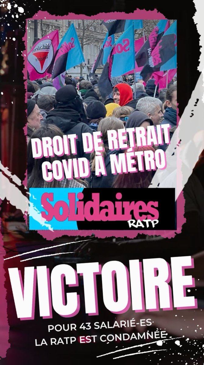 Les salarié-es par des #DroitDeRetrait ont obtenu la mise en place de kits de protection contre le #Coronavirus  le #Tribubal donne raison aux salarié-es. La #RATP doit restituer les retraits abusifs sur la paie et verser des dommages-intérêts pour préjudice moral