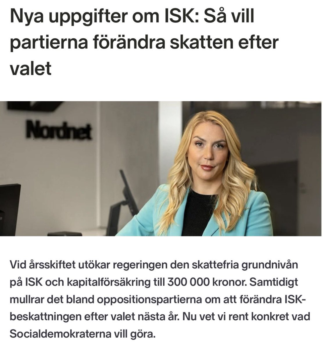 FridaNordnet's tweet image. ISK: Så vill partierna förändra skatten efter valet nordnet.se/blogg/isk-sa-v…