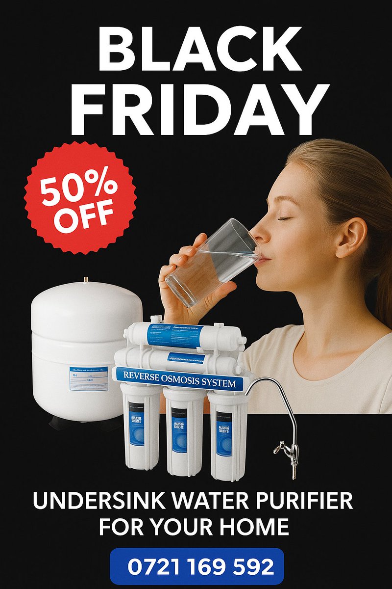JamesMw60851110's tweet image. Black friday is here with us.
 GET OUR AMAZING OFFERS 
For your office or home,you dont need to keep buying water.
Enjoy like a boss we also have Hot and Freezed one.
Contact us at 0721-169-592.
#watersolutions #WaterPurifier #fyp #undersink