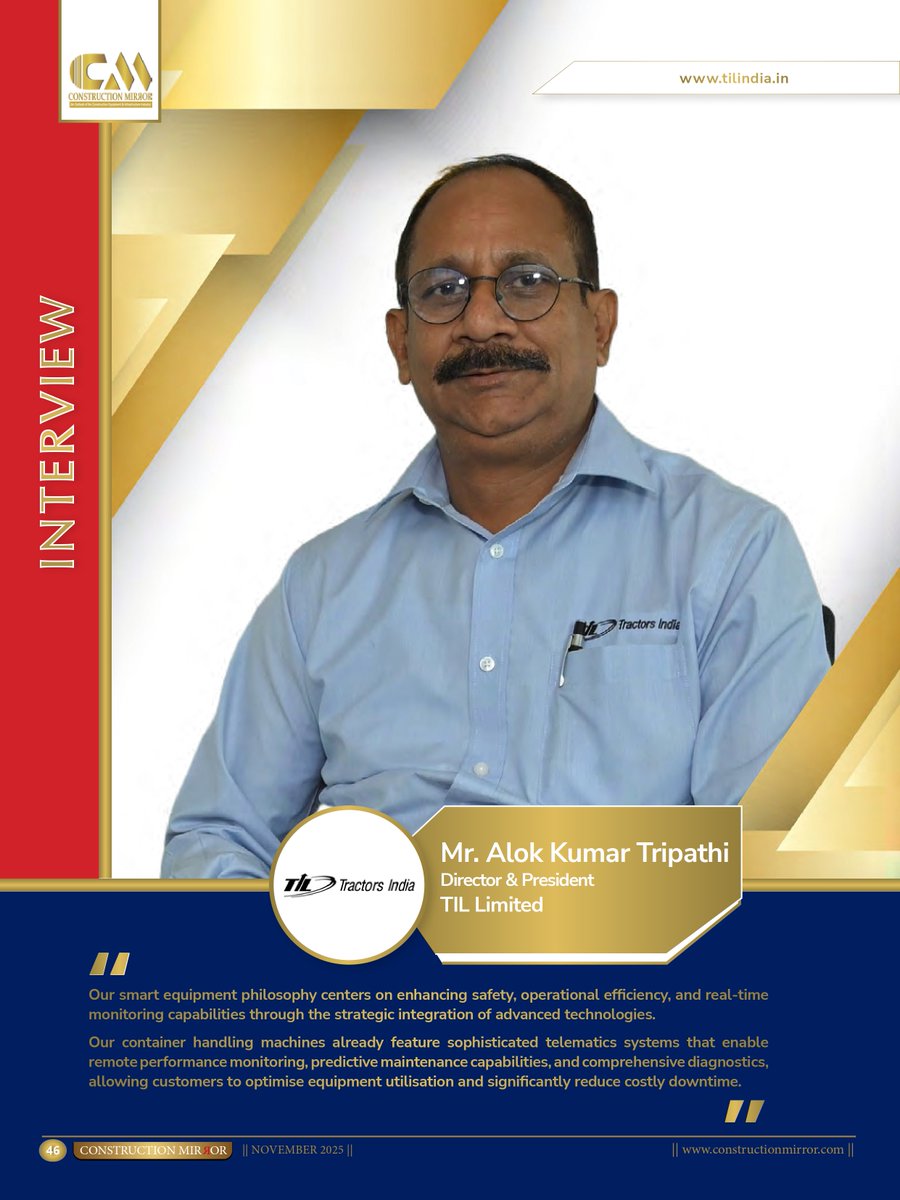 constructioncm1's tweet image. 🏗️TIL Limited is advancing material handling with IoT, AI analytics &amp;amp; CEV Stage V cranes built for India’s terrain smart, rugged, and infra-ready.

Read more: constructionmirror.com/mr-piero-guizz…

#TILLimited #MaterialHandling #Cranes #InfrastructureIndia #ConstructionMirror  #RM #EM