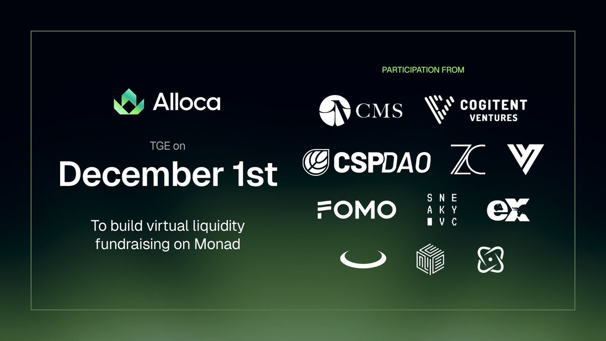 studiorebellio's tweet image. New projects usually struggle with discovery and early traction. 

Alloca solves this by offering a unified Web3 growth stack that helps founders onboard users efficiently while keeping everything on-chain and transparent.

$ALLOCA #Alloca @alloca_xyz
pad.chaingpt.org/pools/alloca-b…