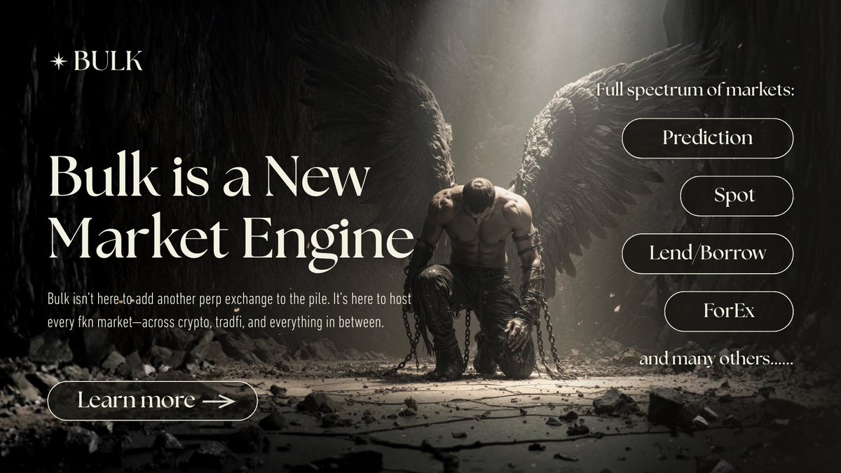 _CryptoNotes_'s tweet image. Perps are just the beginning.
@bulktrade is coming for it all: Stocks, commodities, forex, options, and any other market you can think of.
Bulk not just another exchange. 
We&apos;re the only one you&apos;ll need.
Get ready.