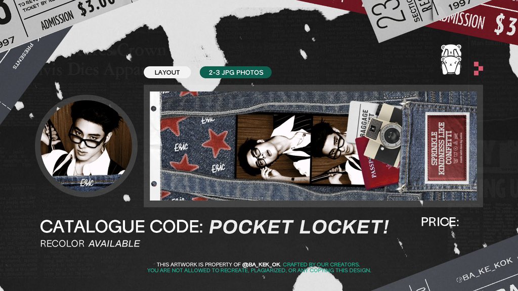 easypslove's tweet image. 💌__; rt if you want ‘POCKET LOCKET’ from @BA_KEK_OK