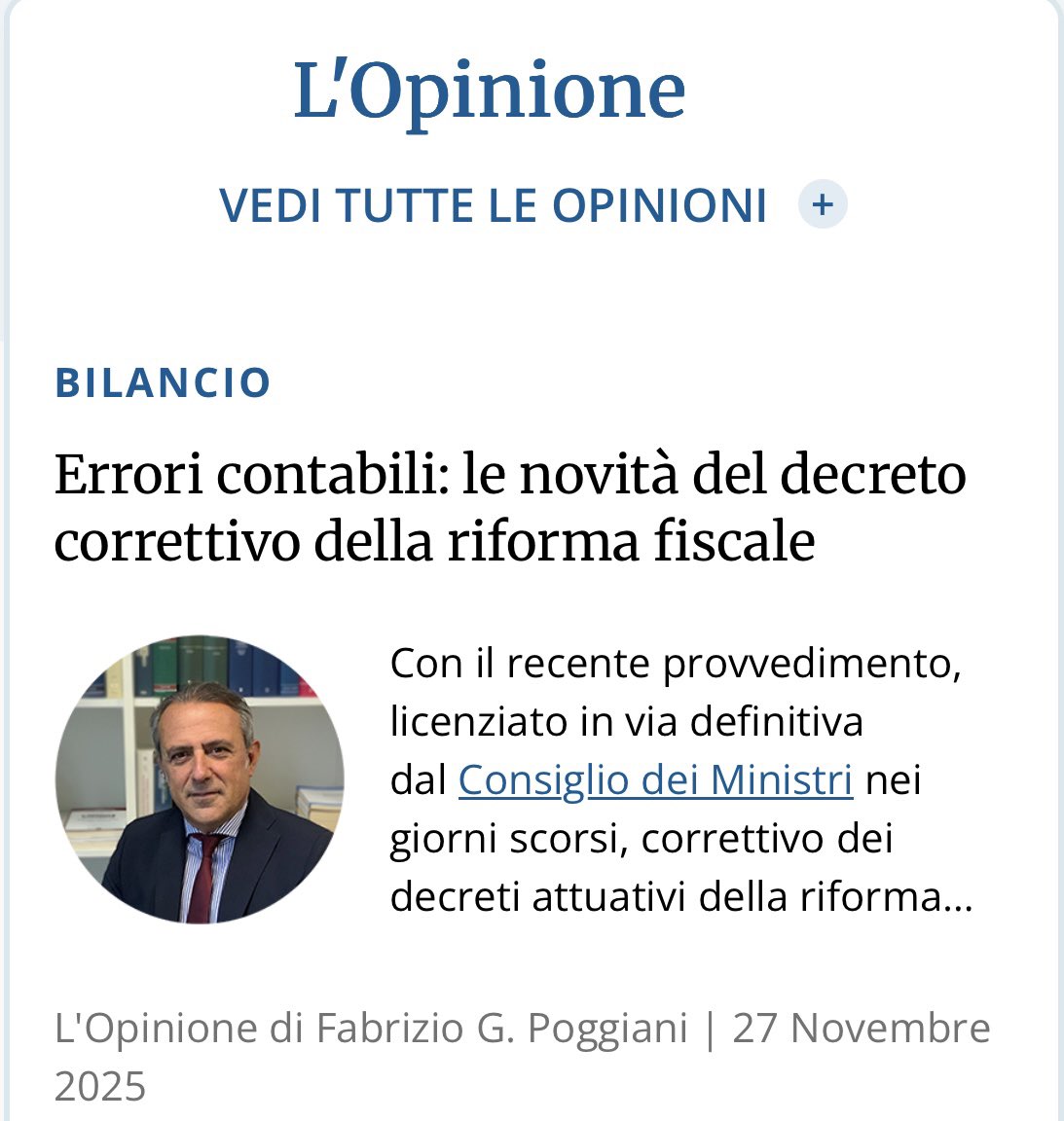 FPoggiani's tweet image. #MySolution. La correzione degli errori contabili non rilevanti. Mio articolo odierno. Buona lettura.