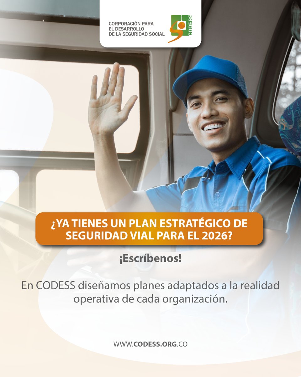 codessco's tweet image. Un Plan Estratégico de Seguridad Vial no solo previene accidentes: construye cultura, confianza y bienestar en la organización.

Desde CODESS te guiamos para cumplir la normativa y cuidar a tu equipo en cada trayecto. 

¡Escríbenos!

#CODESS #SeguridadVial #PrevenciónLaboral