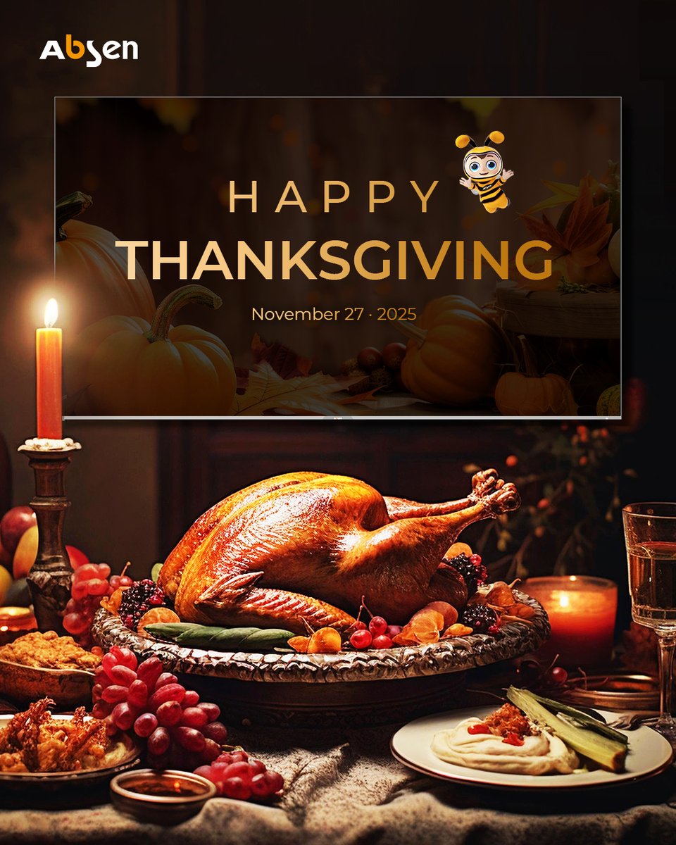 LEDAbsen's tweet image. Happy Thanksgiving!

Celebrating this season with the power of light and visual innovation.
Thank you for your trust and collaboration throughout the year.

Here&apos;s to a brighter year ahead—powered by innovation and light.

#Absen #Absenled #LEDDisplay #Thanksgiving2025