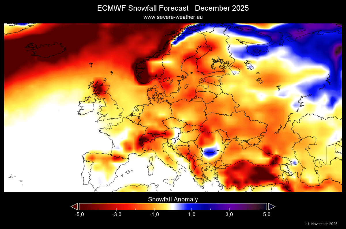 ssezenoglu's tweet photo. Ecmwf, İstanbul için özellikle ocak ve mart ayları için kar yağışı ihtimallerini arttırmış görünüyor.  Geçmiş yıllar istatistiklerine göre; Aralık 20'den sonra, belki yılbaşı da olsa bir karlı sistem, Ocak'ta 22-24, şubatta 9-10 ve 17-20 arası, martta 2. hafta şanslı tarihler. https://t.co/43mP2xWzAJ