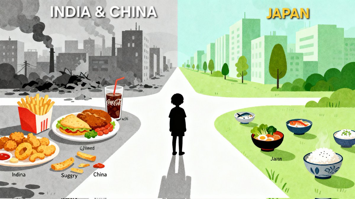 wecare4all's tweet photo. India &amp; China left their traditional food culture too fast. Japan protected it. The results speak for themselves. 
https://t.co/PWPoNh2Q2C
#ChildhoodObesity #obesity #FoodCulture #Traditionalfood #Processedfoods #Fastfoodeaters #Junkfoodeaters #Diabetesinchildren #wecare4all https://t.co/NhXcrif2xH