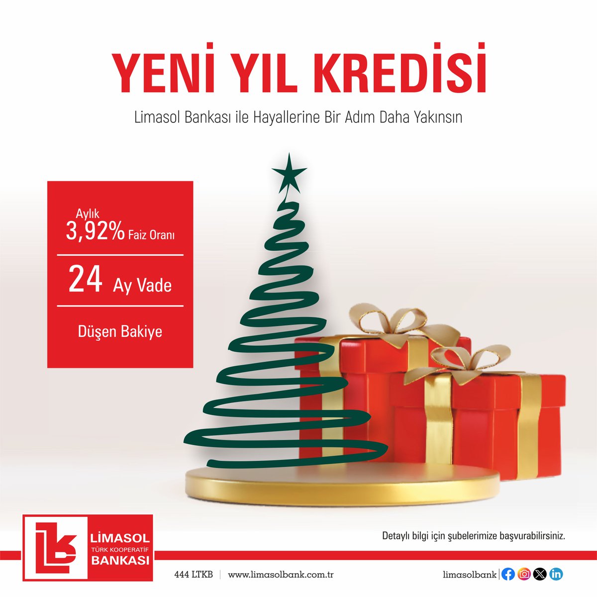 LimasolBank's tweet photo. YENİ YIL KREDİSİ Limasol Bankası ile Hayallerine Bir Adım Daha Yakınsın.
#yeniyılkredisi #ltkb #LimveLima #limasolbankası https://t.co/0W5FhEF3KK