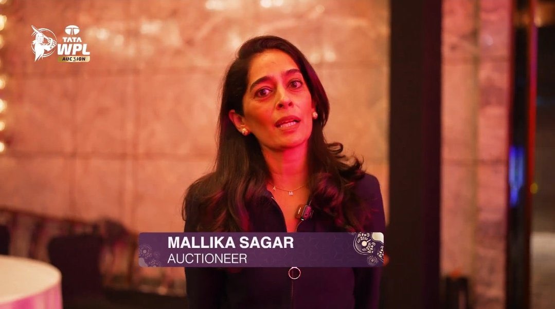 mufaddal_vohra's tweet image. Mallika Sagar will be the auctioneer for WPL.