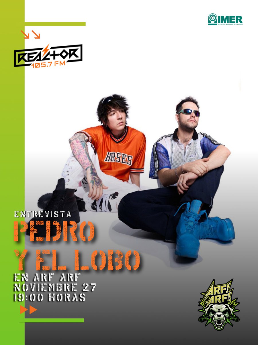 Reactor105's tweet image. #GeneraciónR 💥🤘   @rosete_ros  y @RojoWargo traen puros riffs poderosos de 18 a 20 horas, así que sube el volumen que ya inicia #ArfArf. Hoy entrevista con Pedro y  El Lobo
