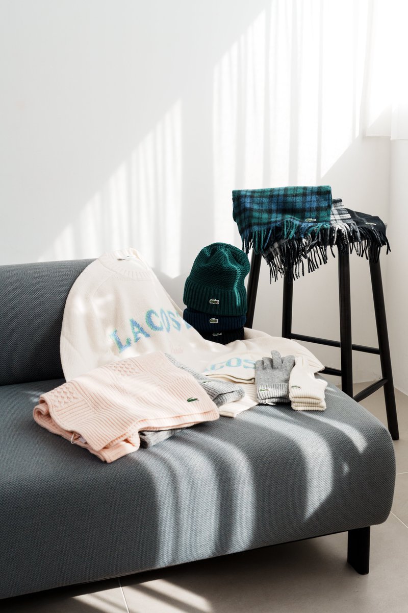 クラシカルなチェックマフラー🧣 グリーンとブルーのチェックがほど