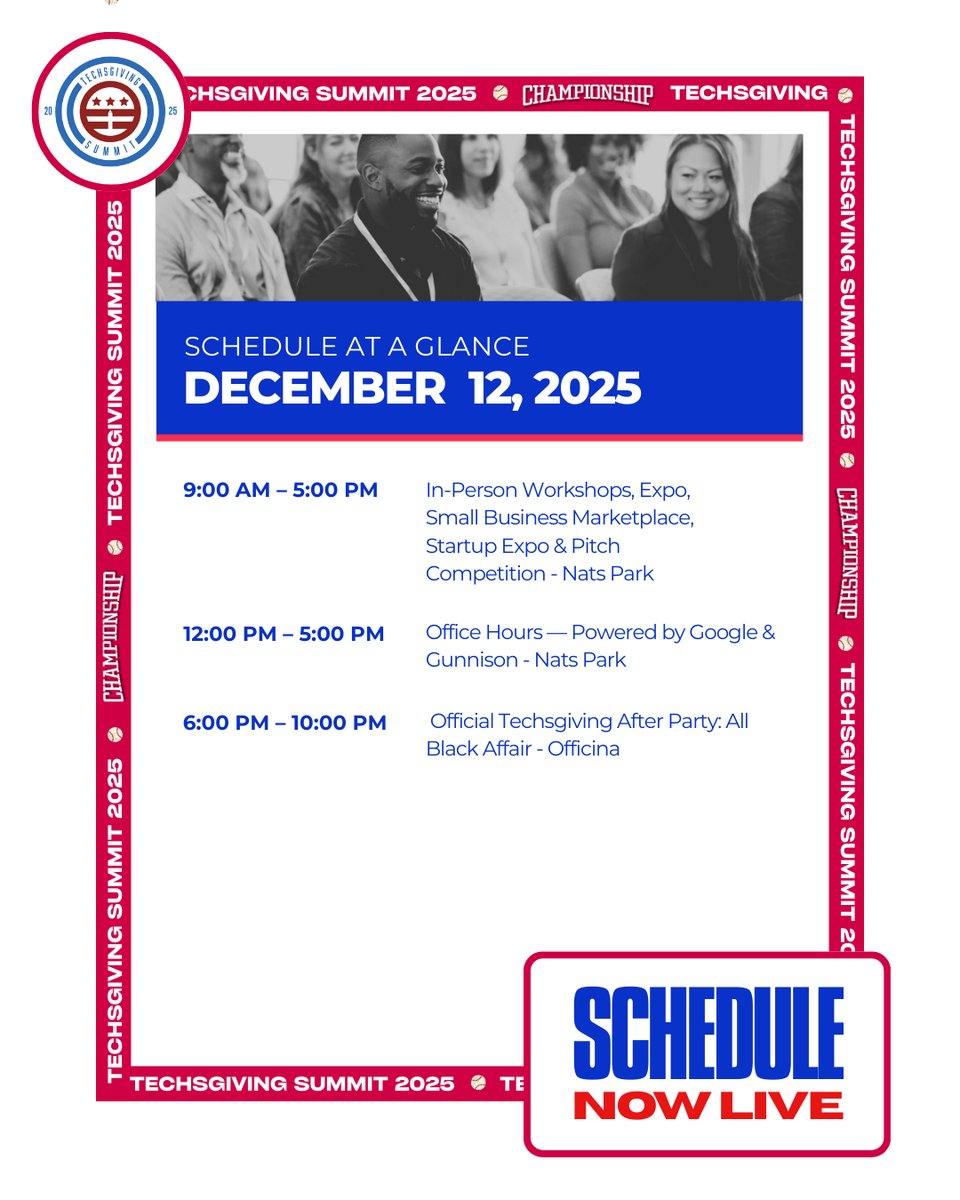 techsgiving's tweet image. We&apos;re excited to announce that the Techsgiving Summit schedule is now live! 🥳

Join us December 10-13 for the biggest innovation meetup of 2025 and stay in the loop of all updates and announcements by downloading the app today! 

Don&apos;t have your tickets yet? Link in bio to grab…