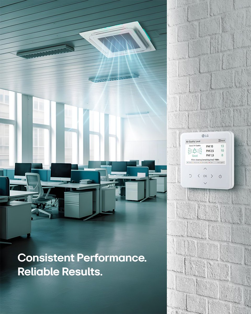 الأداء المستمر يعني إنتاجية أعلى
أنظمة التكييف من LG مصممة لتمنح بيئة عمل مستقرة ومريحة، مع تشغيل موثوق على مدار الساعة وتقليل فترات الصيانة
راحة الموظفين وكفاءة التشغيل تبدأ من نظام يعتمد عليه
🔗 lg.com/sa/business/hv…

#LG #LGHVAC #LG_Saudi #Shaker
