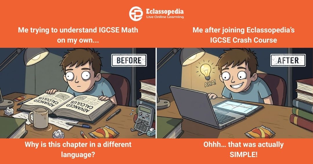 eclassopedia's tweet image. IGCSE panic → IGCSE clarity
Thanks to Eclassopedia’s Crash Course 😎📚

Book your FREE demo today!

#IGCSE #StudyMeme #Eclassopedia #CrashCourse #ExamPrep #CambridgeStudents #IGCSECrashCourse #ExamPreparation #CambridgeCurriculum #IGCSERevision