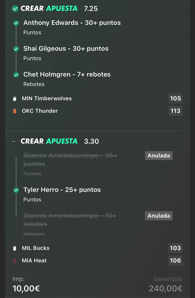 HISTÓRICOOOOOO 126 y 24✅✅✅

Haciendo historia un día más hoy tocó ganar +1.500€ 👅

Compartido totalmente gratis ambas por el telegram.

50€ a un ❤️ que me siga aquí y en tg.