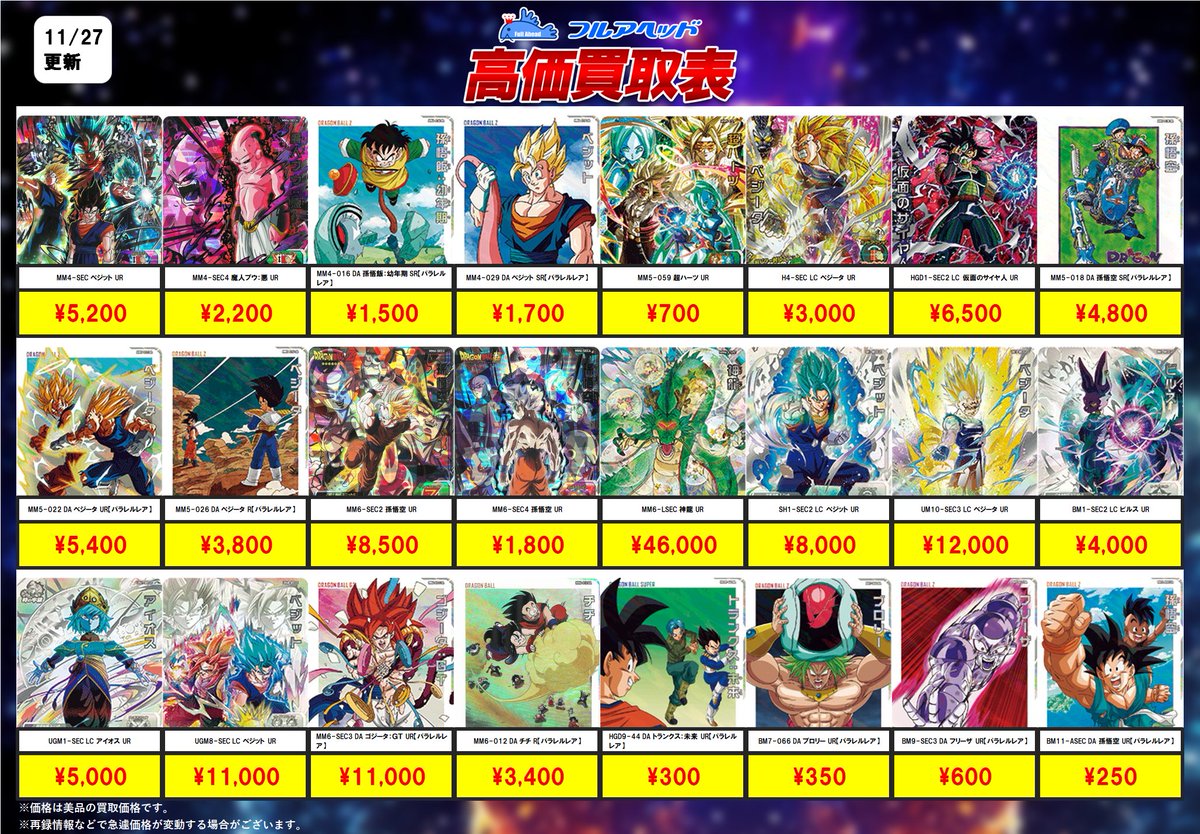 ヒーローズ買取表更新しました！ 今回の強化はこちら！ 是非お送り