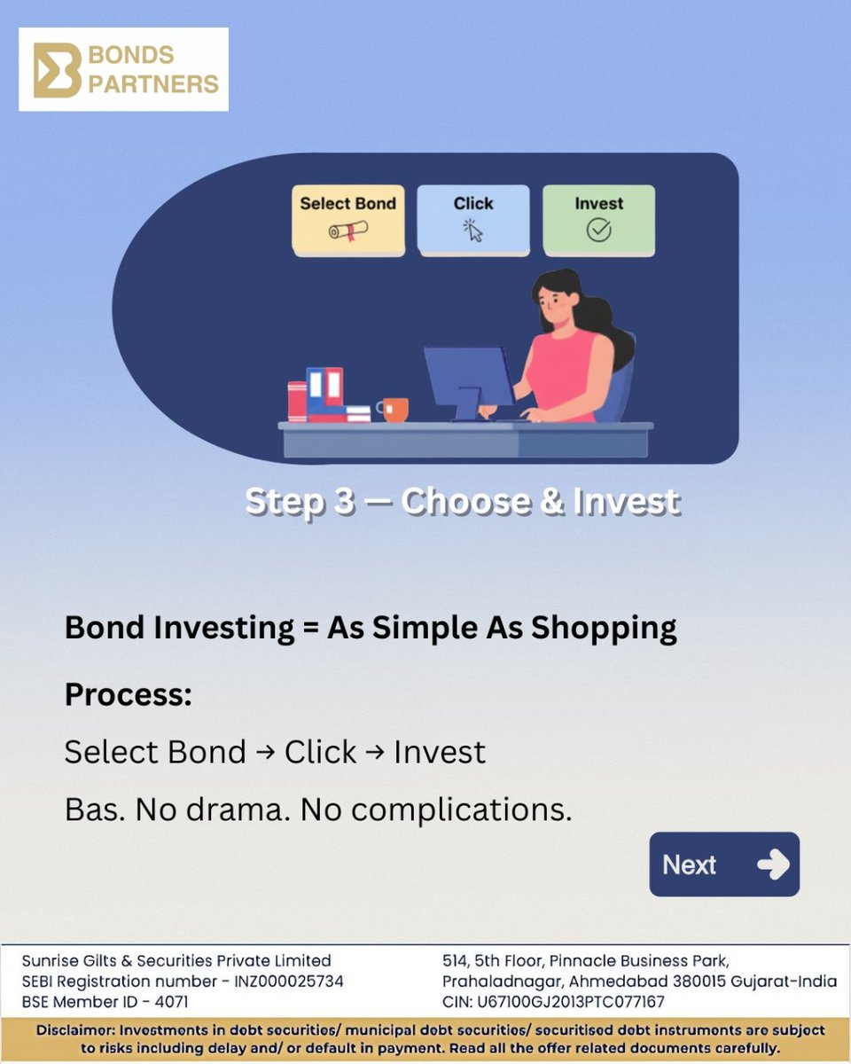 BondsPartners's tweet photo. Bond investing tough lagta hai?
Trust me — it’s easier than ordering your favourite pizza.
From a 60-second signup to lightning-fast DigiLocker KYC…
Bas choose → click → invest.

Visit https://t.co/4NShpUY1jX
Bonds Partners — kyunki bonds se behtar kuch nahi! https://t.co/Bf5NOHyr6k