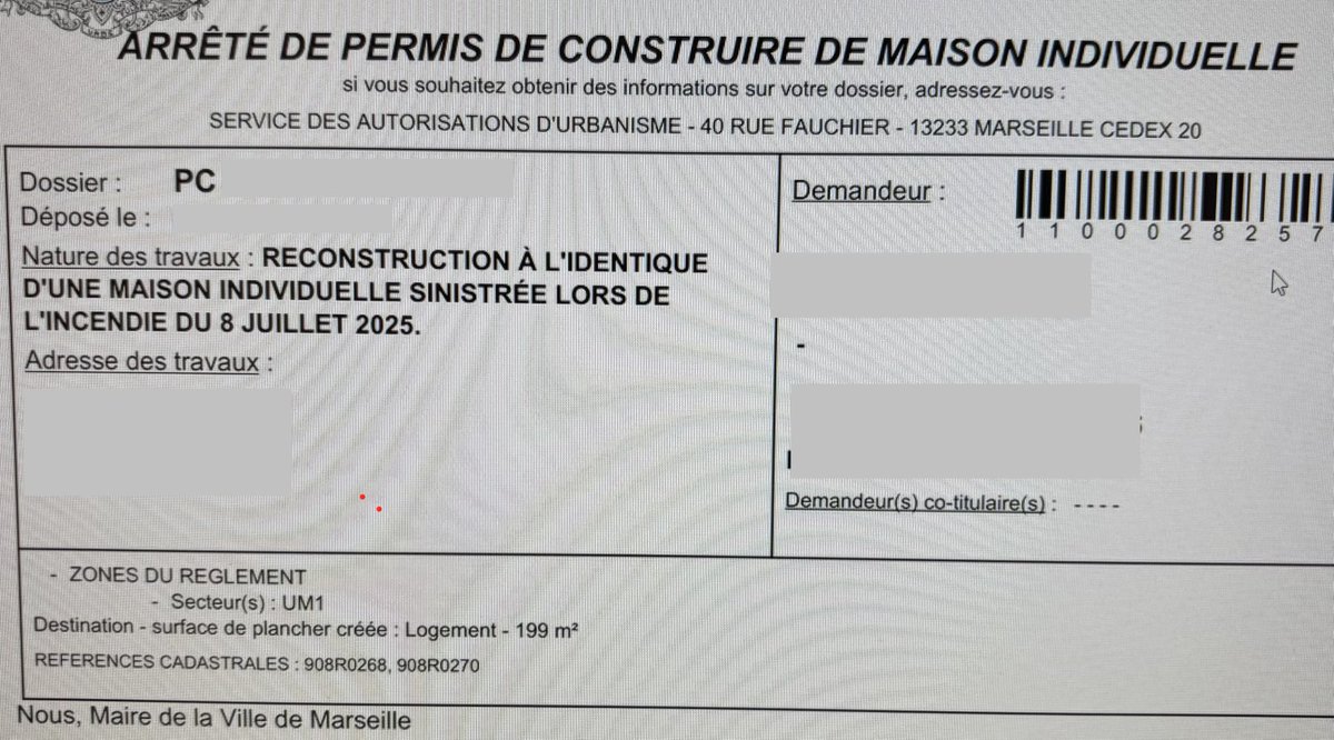 Très heureux de signer dès le mois de novembre le premier permis de reconstruction d’une maison détruite par l’incendie du 8 juillet
À l’initiative de <a href="/SamiaGhali/">SAMIA GHALI</a>, j’avais rencontré en septembre les riverains pour leur garantir la gestion prioritaire de leurs dossiers d’urbanisme