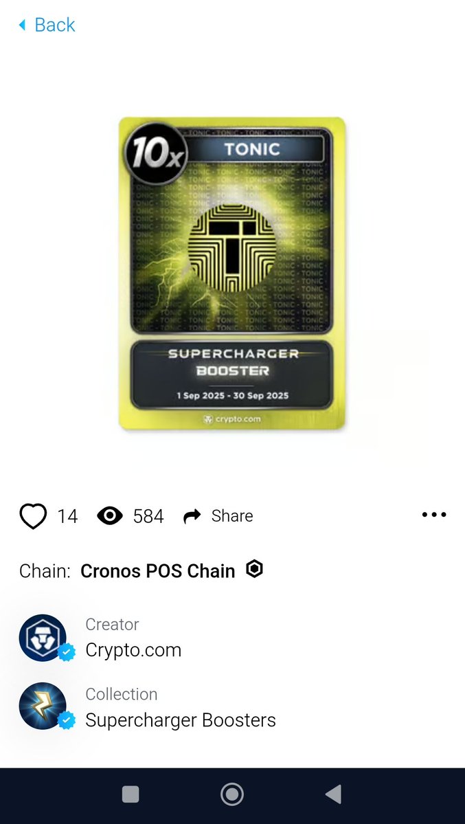MarttinChriste1's tweet image. Thank you @cryptocom ♥️🔥
Just won this NFT booster and got 4.500.000.000 $TONIC 🌟
Keep telling you that supercharger is the way 🥰

#cronos #cryptocom #crofam