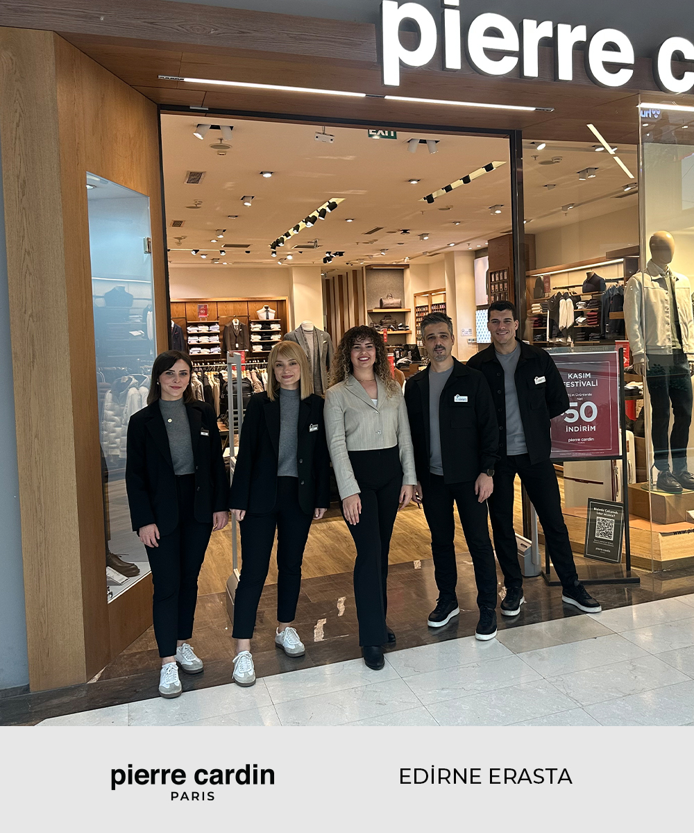 Türkiye’nin Avrupa’ya açılan kapısı Edirne ilimizde yer alan Margi, Bendis ve Erasta AVM mağazalarımızda, Pierre Cardin’in yenilenen dünyasını müşterilerimizle buluşturmaya devam ediyor; kalite odaklı hizmet anlayışı ve güçlü saha ekibimizle seçkin bir alışveriş deneyimi