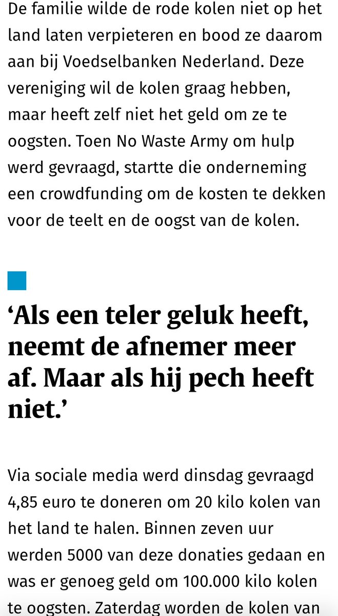 Dankzij #crowdfunding-actie: 100.000 kolen voor de <a href="/VoedselbankenNL/">VoedselbankenNL</a>.

#NoWasteArmy, geen #voedselverspilling

nd.nl/leven/duurzaam…