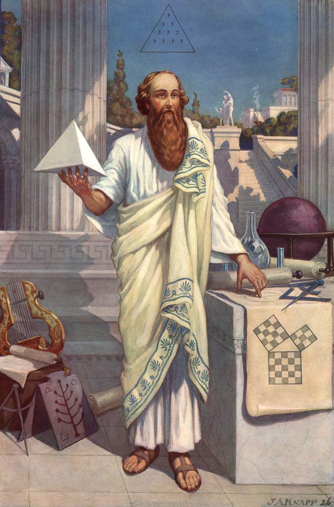 Pythagoras was approached by the ruler of Samos one day, or so the story goes, who demanded to know his name and his occupation. “I am Pythagoras,” he answered, “and I am a philosophos” (a lover of knowledge). And thus Pythagoras coined the word “philosopher.”

Ancient Greek