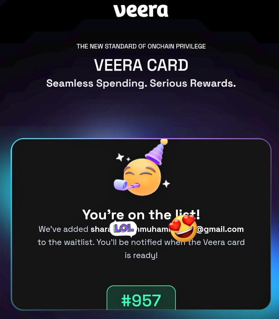 Brr_Muhd's tweet image. GM gm 
Don&apos;t forget to 
Join the @On_Veera waitlist early to get elevated rewards and curated rebates! 

Apply here: waitlist.veera.com 

gVeera #FinancialOS @on_veera
$VEERA