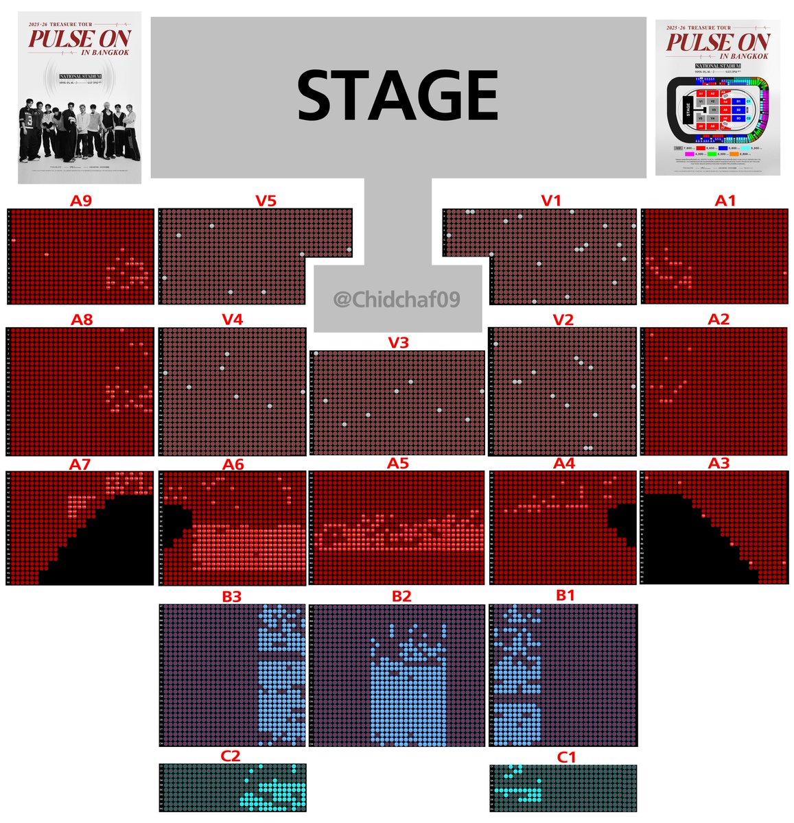 Chidchaf09's tweet image. ผังที่นั่ง #PULSE_ON_IN_BANGKOK 
เฉพาะโซนด้านล่าง
📍สนามกีฬาแห่งชาติ (สนามศุภชลาศัย)

แบบชัดคลิกลิงก์ : drive.google.com/file/d/1VbjIhV…

( ที่นั่งไม่ได้เปิดขายตามนี้จริงทั้งหมดนะคะ โดยเฉพาะ vip เราใส่ตัวเลขเข้าไปให้เองจะได้นับง่าย )
