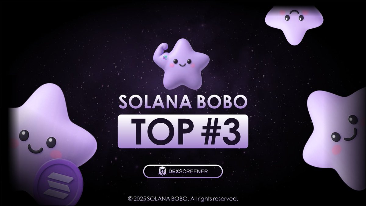 thesolanabobo's tweet photo. $BOBO just entered the Top 3 on Dexscreener! 🚀
https://t.co/Ds2jByrH9r https://t.co/kzYnXKdrKO