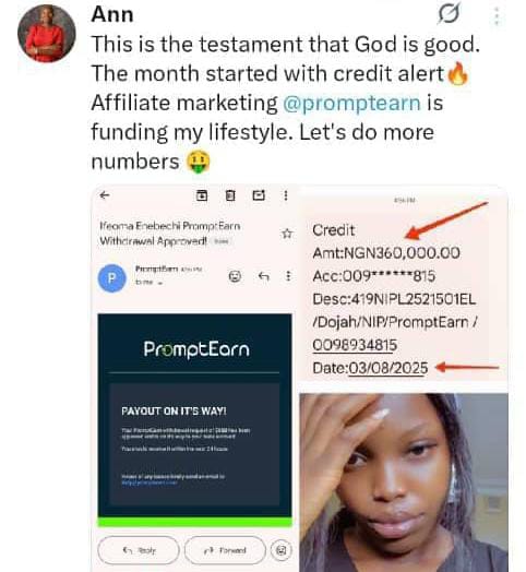 CoachDubem's tweet image. Ann made 360k in just 7 days—some don’t earn that in 2 months! 📱💰

You keep scrolling, while others are taking action. Truth is, success starts with one decision.

DM “I’m ready” to start affiliate marketing today!  
#DigitalMarketing #AffiliateMarketing #SideHustle #EarnOnline