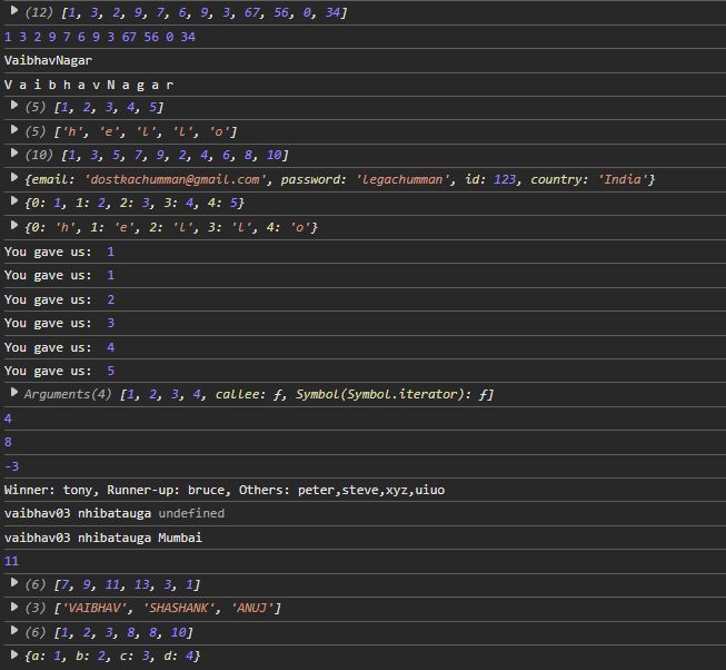 VaibhavNagar03's tweet image. 🚀 Day 40 of #Phase2 #90DaysOfCode 🚀

Wrapped up JavaScript Part 8 today 💻✨
• Spread (arrays &amp;amp; objects)
• Rest parameters
• Destructuring (arrays &amp;amp; objects)
• Practice questions

JS foundation getting stronger 🔥
#JavaScript #WebDevelopment #CodingJourney #LearningInPublic