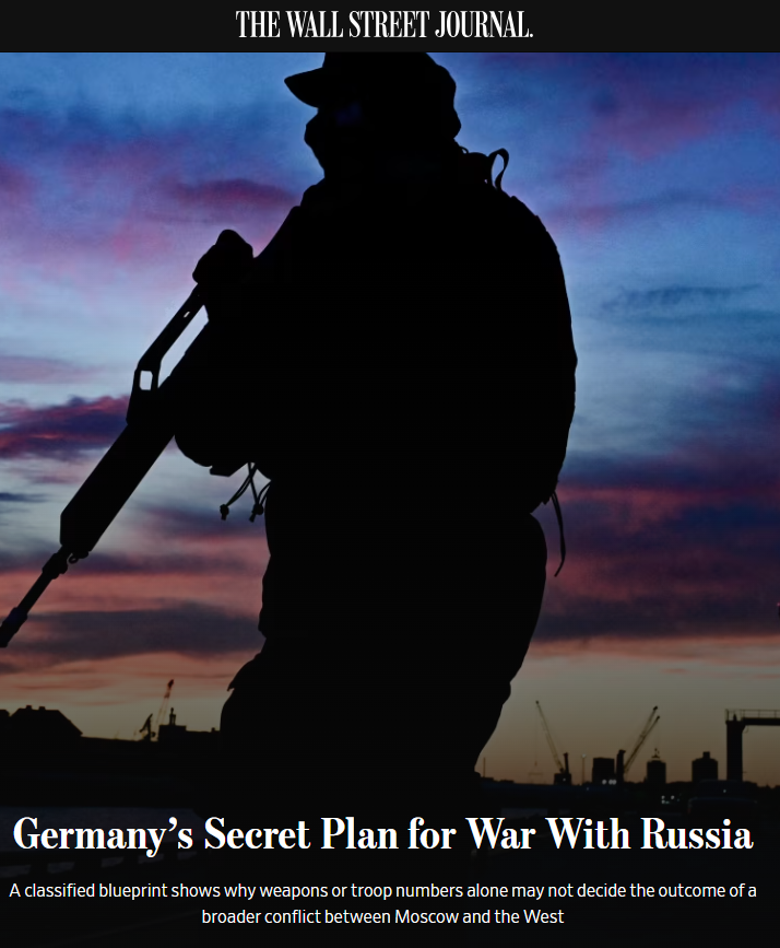 Germany has drawn up a secret 1,200-page war plan—Operation Plan Germany (OPLAN DEU)—to prepare for a possible conflict with Russia. 

The plan outlines how up to 800,000 NATO troops would move across Germany using ports, roads, railways, and rivers to reach the eastern front.