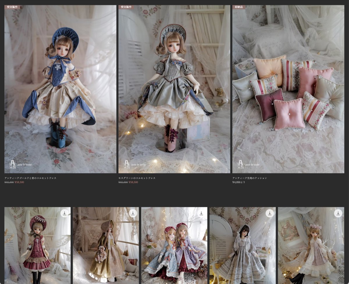 全身ビスクドールレース付きグレーシルクドレスの人形 ビスクドール