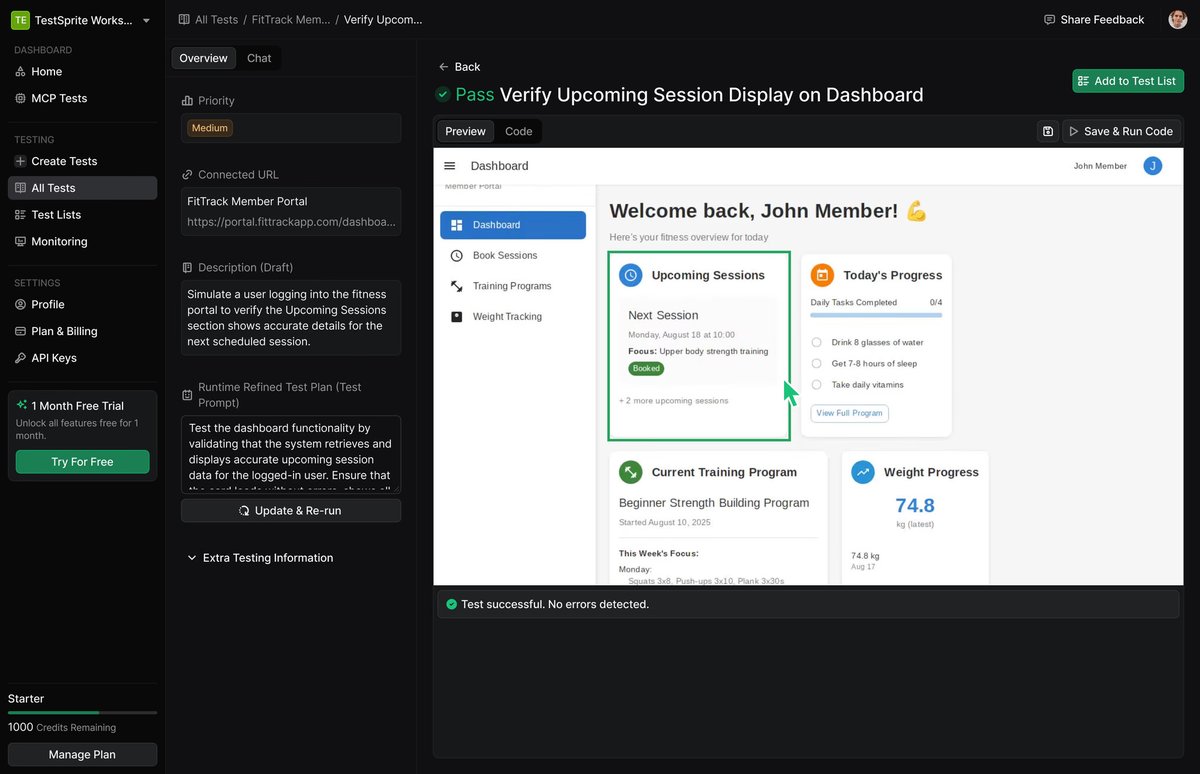 heyDhavall's tweet image. Everyone wants to be in their TRAE Solo era, deep work, indie dev energy, no meetings, just momentum.

Shipping fast. Staying focused. Working solo.

To keep that flow uninterrupted, I’ve been using @Test_Sprite’s MCP agent to support the final mile of my builds.

Here’s my solo…