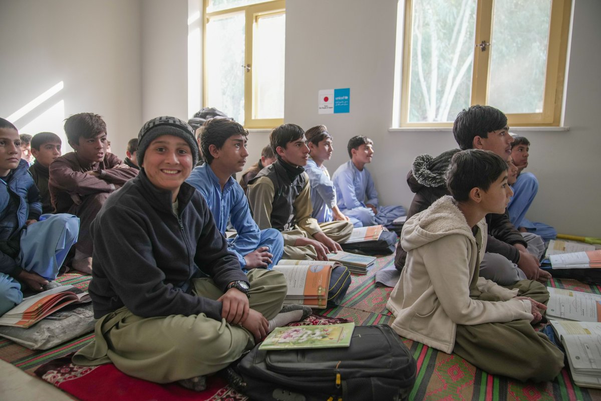 Mikail, 11, studies in the new constructed school in Nangarhar.

“I can't describe how happy I'm with this building. We used to study outside with no shelter. Says Mikail.

With <a href="/JapaninAFG/">Embassy of Japan in Afghanistan</a>, <a href="/JapanGov/">The Gov't of Japan</a>'s support, <a href="/UNICEFAfg/">UNICEF Afghanistan</a> reconstructs 165 schools in 9 provinces in #Afghanistan.