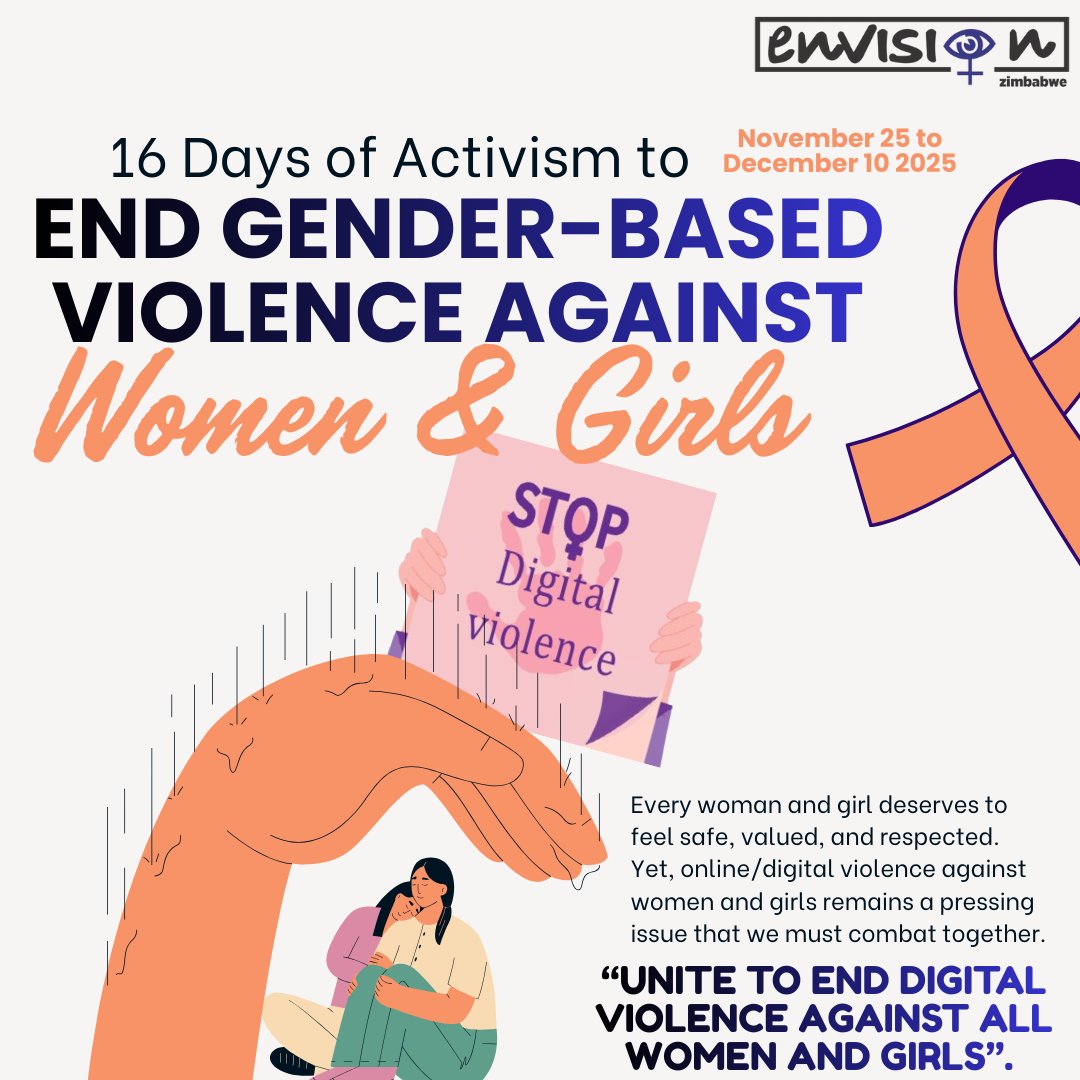 EnvisionTrust's tweet photo. There is no excuse for online violence!!!

As we continue to commemorate the 2025 #16DaysOfActivismAgainstGenderBasedViolence  against women and girls, with a focus on ending digital violence, let us all be accountable and work to protect women and girls online.

#safespace https://t.co/0PVw0c2Wrk