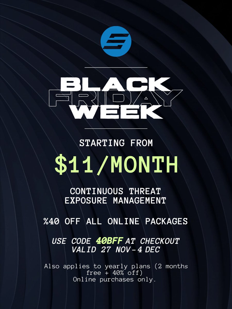 secforeveryone's tweet image. A real security BFF stays on watch and stays honest. 
Never turns a blind eye or lets you get hit from your blind spot.

40% OFF with code 40BFF (27 Nov-4 Dec)

• 24/7 scanning
• Create with AI
• Faster fixes
• Exposure history

From $11/mo: s4e.io/pricing

#S4E